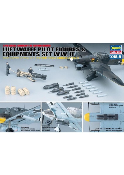 X48-9 36009 1/48 Ölçek, Luftwaffe Pilot Figürleri ve Ekipmanları Ww Iı Plastik Model Kiti