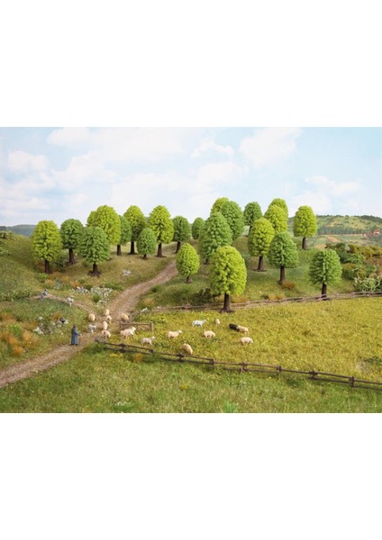 26801 Yapraklı Ağaçlar, 25 Adet, -9 Cm. Diorama Malzemesi