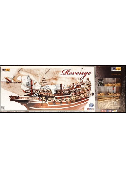 13004 1/85 Ölçek, Hms Revenge, 70 cm Yelkenli Ingiliz Kalyonu, Ahşap Model Kiti