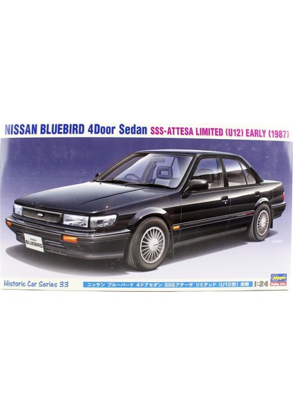 HC33 21133 1/24 Ölçek, Nissan Bluebird 4-Door Sedan Sss-Attesa Limited (U12) 1987, Otomobil Plastik Model Kiti