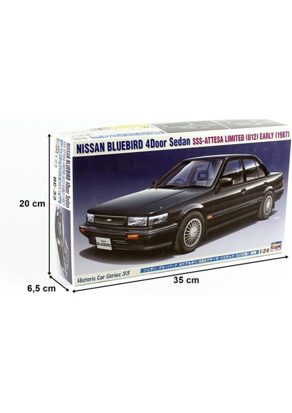 HC33 21133 1/24 Ölçek, Nissan Bluebird 4-Door Sedan Sss-Attesa Limited (U12) 1987, Otomobil Plastik Model Kiti indirimleri