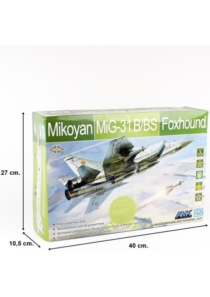 Amk 48002 1/48 Ölçek, Mig-31 B/bs (Special Edition-Sio Models), Savaş Uçağı, Plastik Model Kiti indirimleri