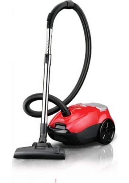 Kırmızı Yatık Elektrikli Süpürge, Güçlü ve Şık Temizlik Aracı