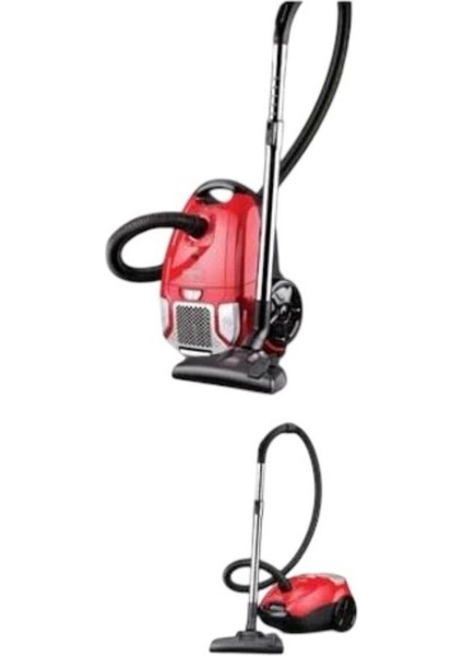 Kırmızı Yatık Elektrikli Süpürge, Güçlü ve Şık Temizlik Aracı fırsatları