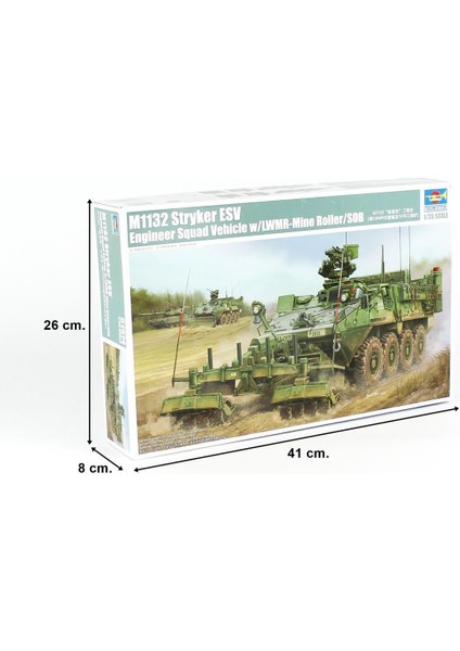 01574 1/35 Ölçek, M1132 Stryker Mühendis Ekibi Aracı ve Lwmr-Mayın Temizleme Aparatı, Plastik Model Kiti indirimleri