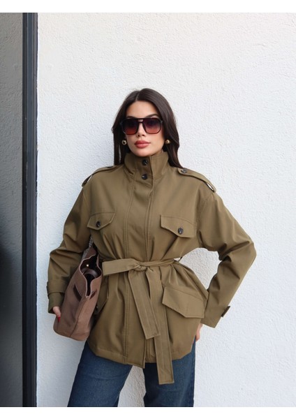 Gizli Düğme Detay Cepli Trench fiyatları