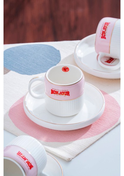 Adonis Pink 6 Kişilik Kahve Fincan Takımı - 100 ml