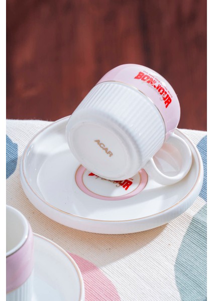 Adonis Pink 6 Kişilik Kahve Fincan Takımı - 100 ml fırsatları