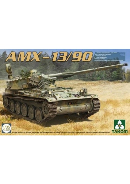 2037 1/35 Ölçek, Fransız Hafif Tankı, Amx-13/90, Plastik Model Kiti