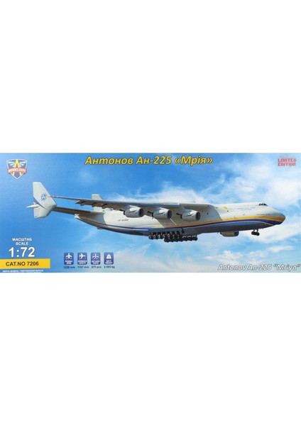 MSVIT7206 1/72 Ölçek, Antonov AN-225 Kargo Uçağı, Plastik Model Kiti