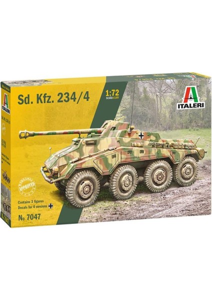 7047S 1/72 Ölçek, Sd. Kfz. 234/4 Zırhlı Araç, Plastik Model Kiti