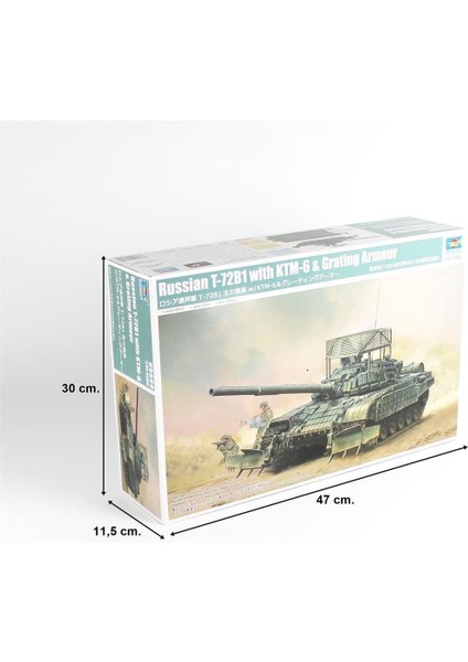 09609 1/35 Ölçek, Rus T-72B1 Ana Muharebe Tankı ve Ktm-6 Izgara Zırhlı, Plastik Model Kiti indirimleri