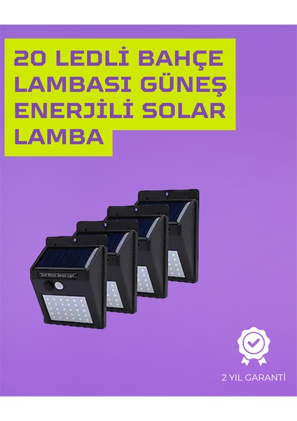 Güneş Enerjili Akıllı Duvar Lambası | Pır Sensörlü, Otomatik Aydınlatma, Dış Mekan Için