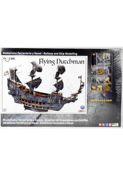 14010 1/50 Ölçek, Flying Dutchman, 78 Cm. Yelkenli Efsanevi Hayalet Gemi, Ahşap Model Kiti