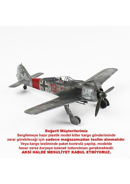 QD076 1/48 Ölçek, Focke-Wulf 190 A-6 Sergilemeye Hazır Plastik Uçak Maketi