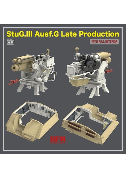 5088 1/35 Ölçek, Stug.ııı Ausf.g, Geç Dönem Tankı, Iç Detaylı, Plastik Model Kiti fırsatları