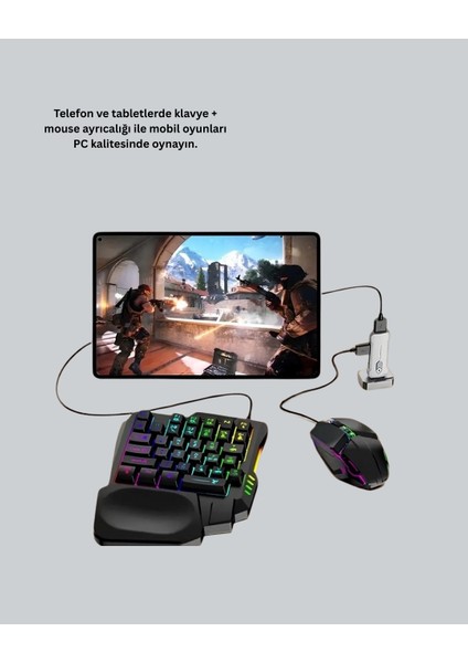 Rekabetçi Mobil Oyun Aksesuarı | Klavye + Mouse + Hızlı Dönüştürücü indirimleri