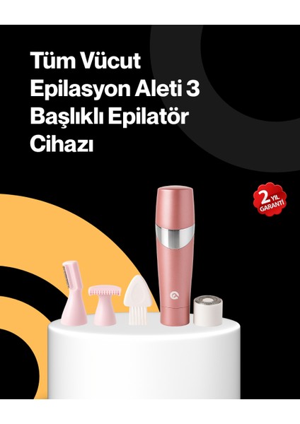 Yüz Tüyleri Için Özel Başlıklı Pembe Epilatör