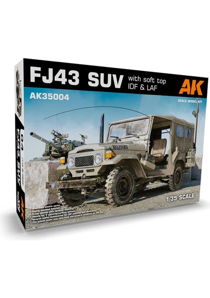 Ak 35004 1/35 Ölçek, FJ43 Tenteli Suv (Idf ve Laf Silahlı), Askeri Araç Plastik Model Kiti