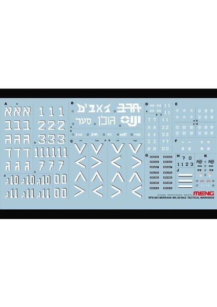 SPS-003 1/35 Ölçek, Merkeva Mk.3d/baz Taktikal Semboller Decali fiyatları