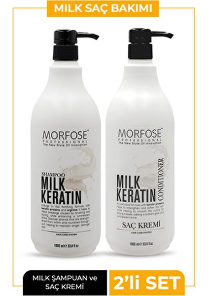 Milk Keratin Saç Bakım Seti 1000 ml Keratin İçerikli Saç Kremi ve Şampuan fiyatları