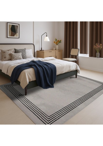 Siyah ve Gri Dijital Baskılı Halı – Yumuşak Dokulu Modern Tasarım fiyatları