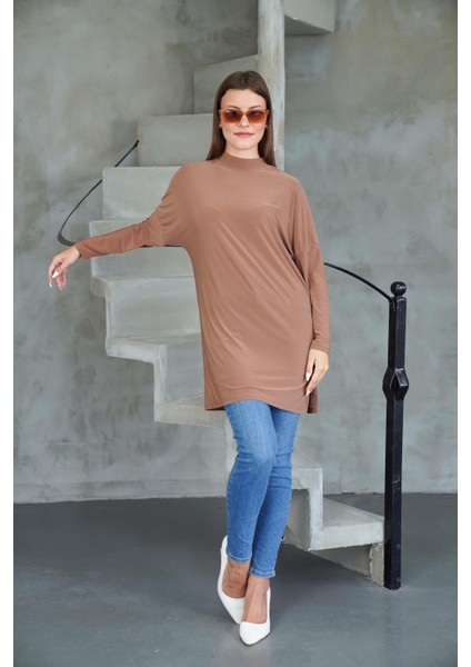 Tesettür Extra Uzun Tunik -Tarçın fiyatları