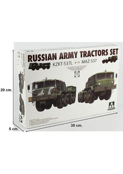 5003 1/72 Ölçek, Rus Ordusu KZKT-537L ve MAZ-537 Çekici Seti, Plastik Model Kiti indirimleri