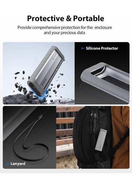 Axm2-G2 M.2 Nvme 10GBPS, 8tb Destekli,alüminyum, Silikon Kılıflı, Çift Başlıklı, Type-C Disk Kutusu modelleri