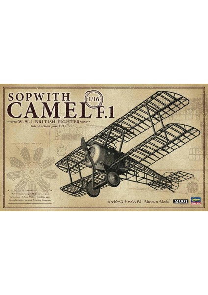 MU01 50031 1/16 Ölçek, Sopwith Camel F.1 Uçak, Plastik Model Kiti