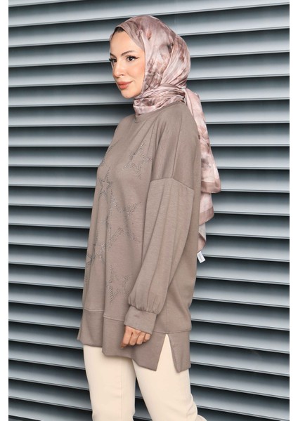 Yıldız Taş Detaylı Oysho Tunik Vizon - 27673 modelleri