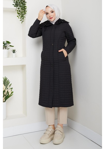 110CM Içi Velboalı Kapitone Mont