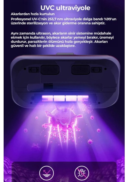 Şarjlı Uv-C 100W El Vakumu ile Güçlü Temizlik ve Toz Alma