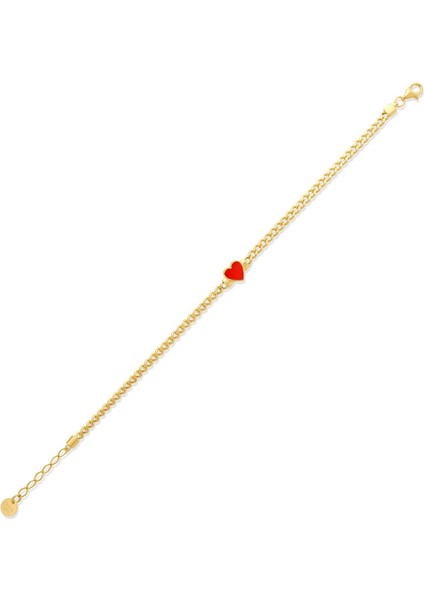 Lovely Altın Kırmızı Kalp Bileklik modelleri