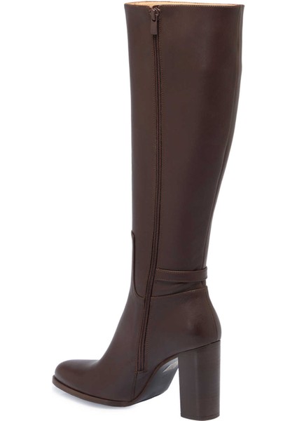 Kahve Hakiki Deri Kadın Klasik Çizme - K24K1CM67614-A24 fiyatları