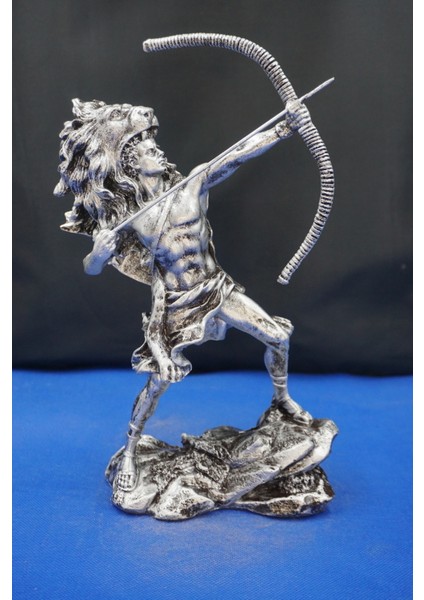Herkül Antik Yunan Kahramanı Heykeli- 27 cm Herakles Biblo Ev Ofis Hediyelik Gümüş