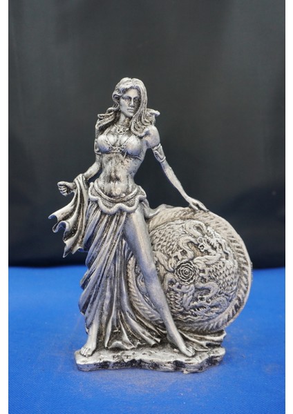 Frigga Annelik Tanrıçası Heykeli – 22 cm Mitolojik Biblo, Ev Dekor ve Hediyelik Gümüş