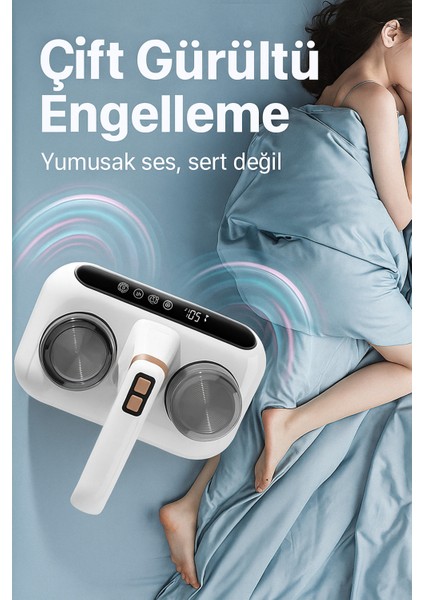 Sessiz ve Güçlü Emişli Küçük Şarjlı Uv Süpürge, Yatak, Halı ve Koltuklar Için Ideal fırsatları