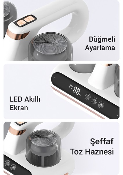 Sessiz ve Güçlü Emişli Küçük Şarjlı Uv Süpürge, Yatak, Halı ve Koltuklar Için Ideal indirimleri