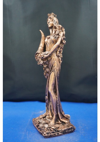 Fortuna Bereket Tanrıçası Heykeli - 28 cm Mitolojik Biblo Hediyelik Eşya Ev Dekor Bakır fiyatları
