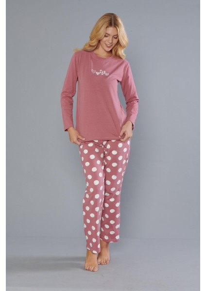 Kadın %100 Pamuk Uzun Kollu Pijama Takımı 09-271 fiyatları