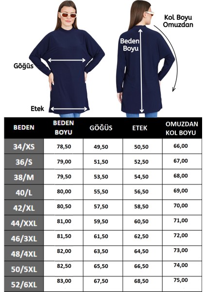 Tesettür Extra Uzun Tunik -Lacivert indirimleri