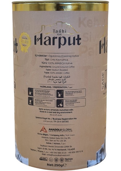 Türk Kahvesi Kavrulmuş - 250 gr - Taze Çekilmiş , Katkısız & Doğal Hediyelik Şık Paket modelleri