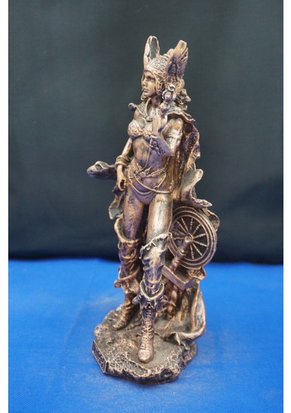 Frigga Tanrıca Heykeli - 25 cm Mitolojik Dekoratif Biblo, Ev & Ofis Aksesuarı Bakır modelleri