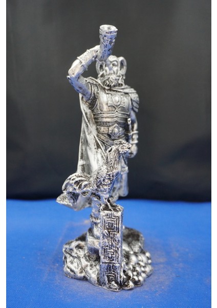 Heimdall Heykel Biblo Tasarım – 26 cm Mitolojik Obje, Hediyelik ve Ev Dekor Gümüş modelleri