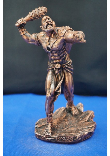 Kiklop (Tepegöz) Biblo Mitolojik Tasarım – Cyclops Heykel 21 cm Ev Dekor & Hediyelik Aksesuar Bakır