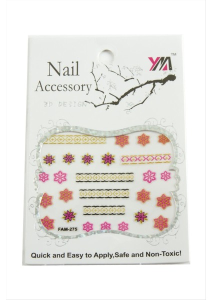 Zengezur Çiçek Tırnak Aksesuarı Tattoo Sticker-Beyaz fiyatları