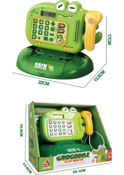 Pilli Işıklı Sesli Yazarkasa Dokunmatik Tuşlu Dijital Ekranlı Oyuncak Yazarkasa Crocodile fiyatları