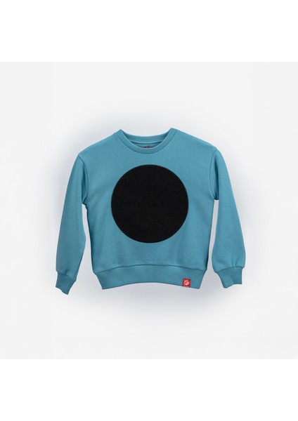 Unisex, 100% Koton, Çocuk, Oversize, Janti Fox Patchleriyle Tasarlanabilir Indigo Sweatshirt