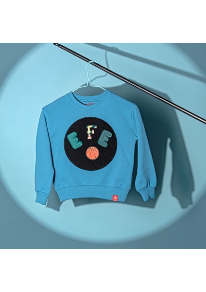 Unisex, 100% Koton, Çocuk, Oversize, Janti Fox Patchleriyle Tasarlanabilir Indigo Sweatshirt fiyatları